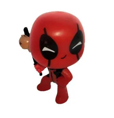 3D Red Man Figurine with Bear on a Stick