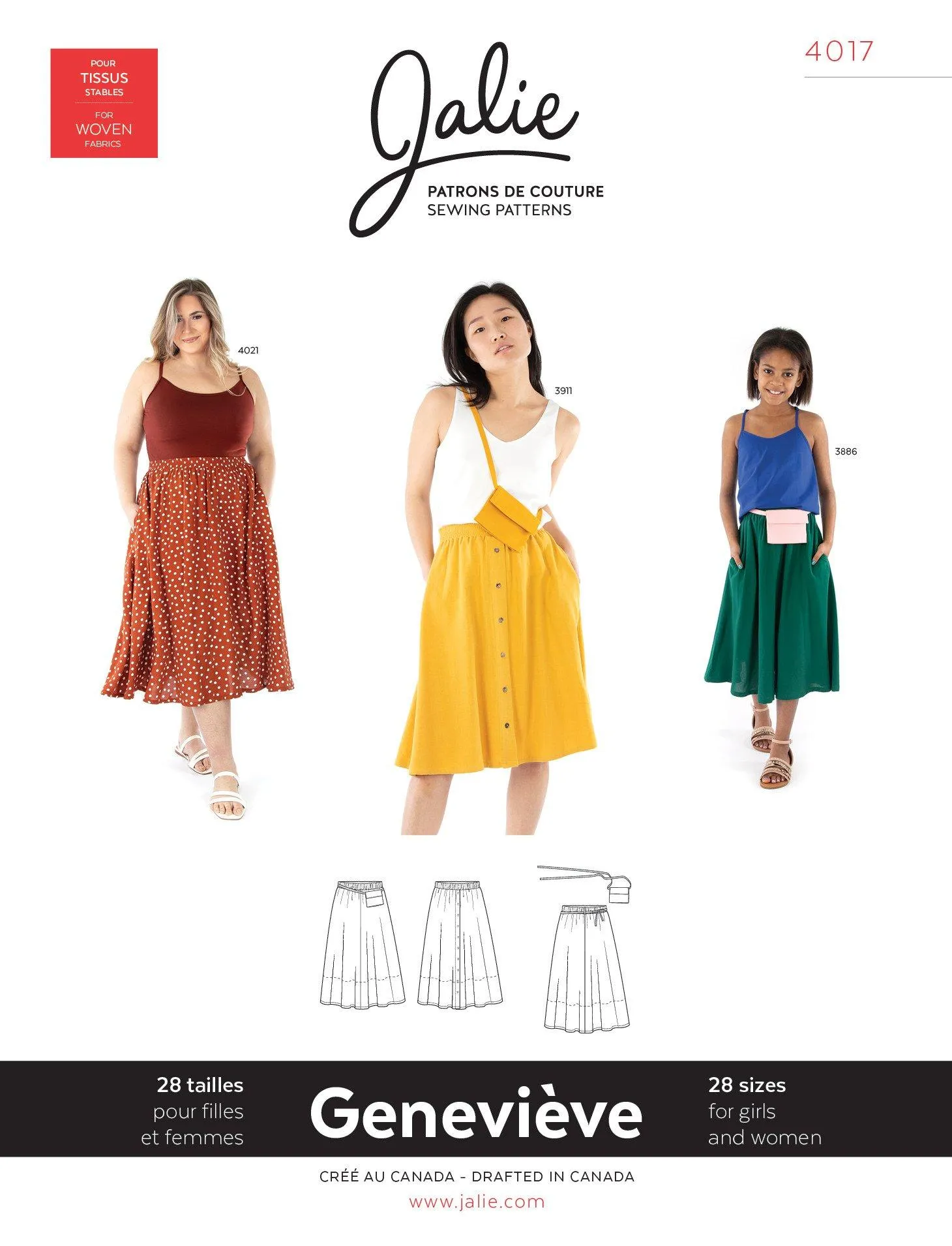 4017 // GENEVIÈVE Pull-on Gathered Skirt