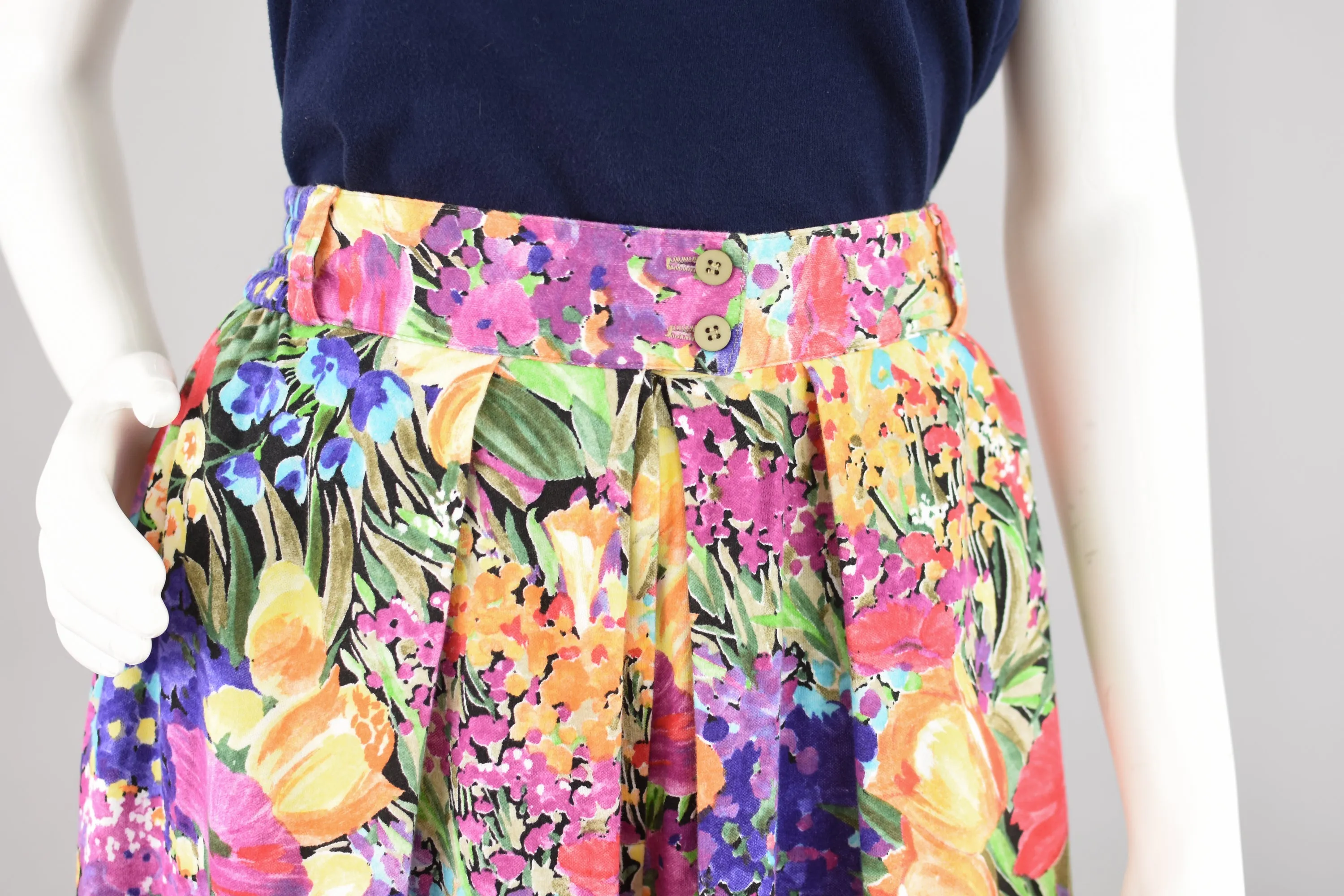 80s Talbots Floral Wide Leg Shorts, Women's Medium
