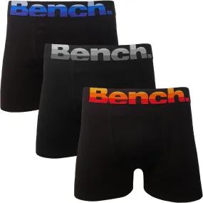 Bench Mens Clive 3 Pack Elasticated Boxer Shorts