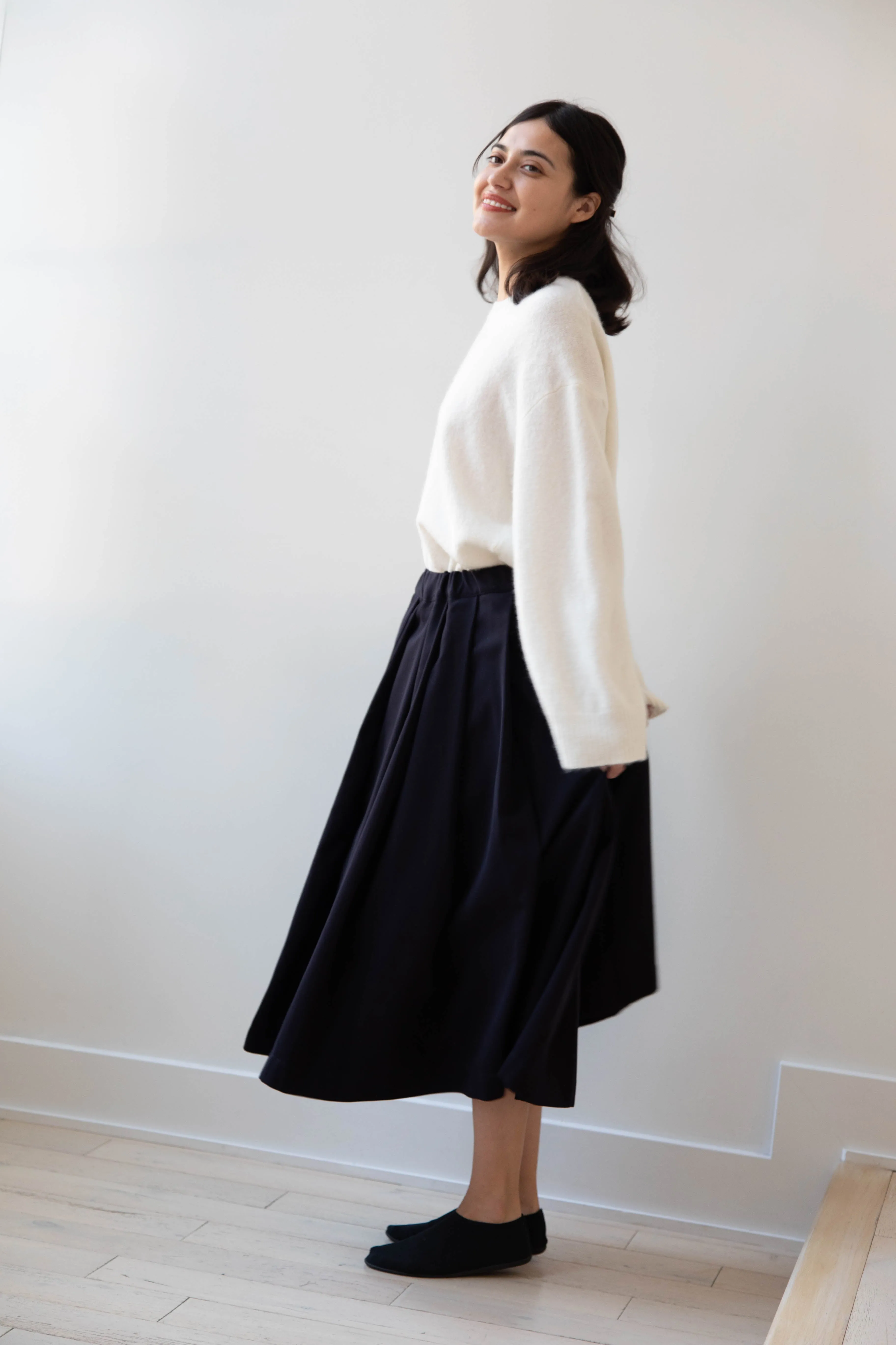 Bergfabel | Matilde Skirt in Navy Wool