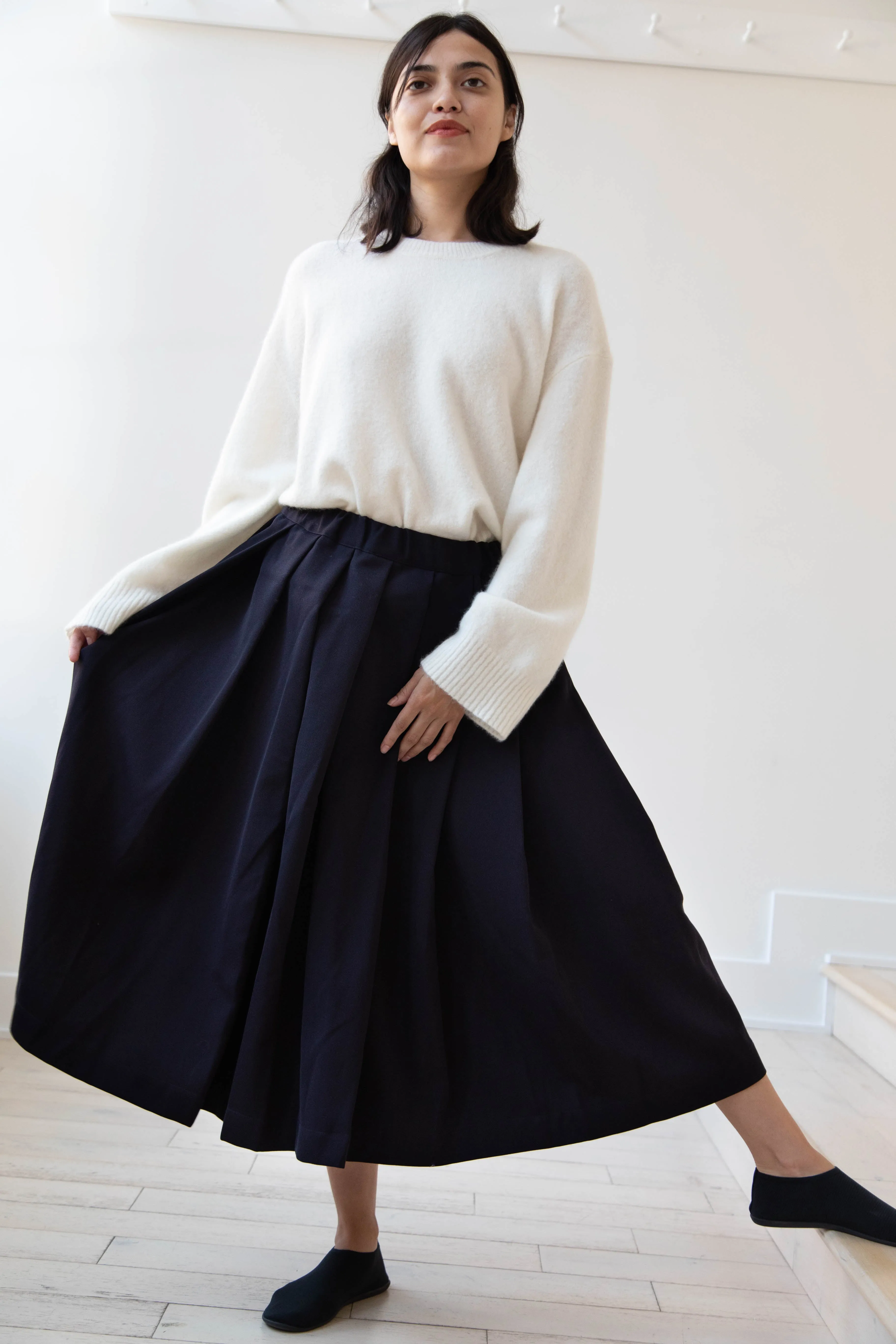 Bergfabel | Matilde Skirt in Navy Wool