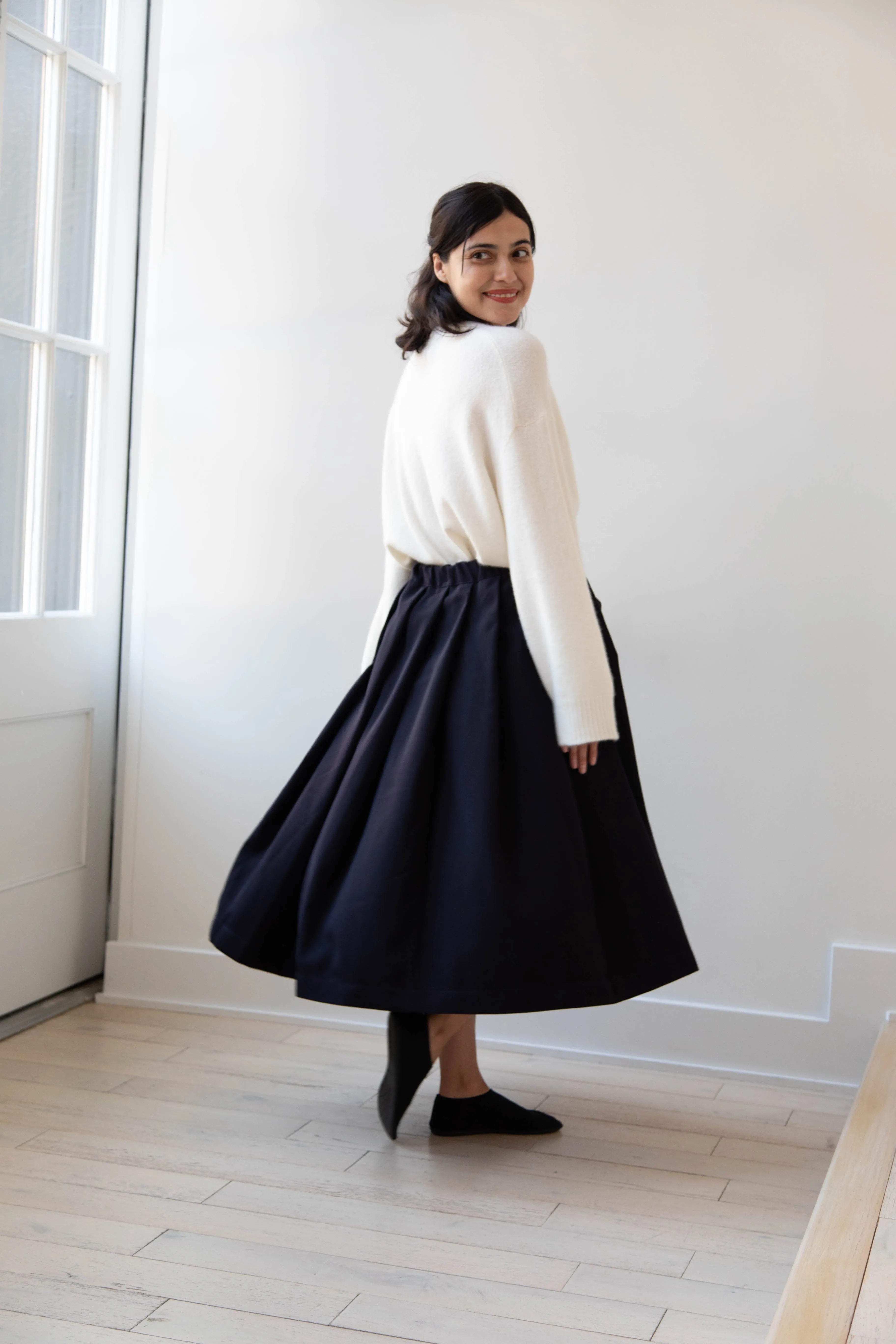 Bergfabel | Matilde Skirt in Navy Wool