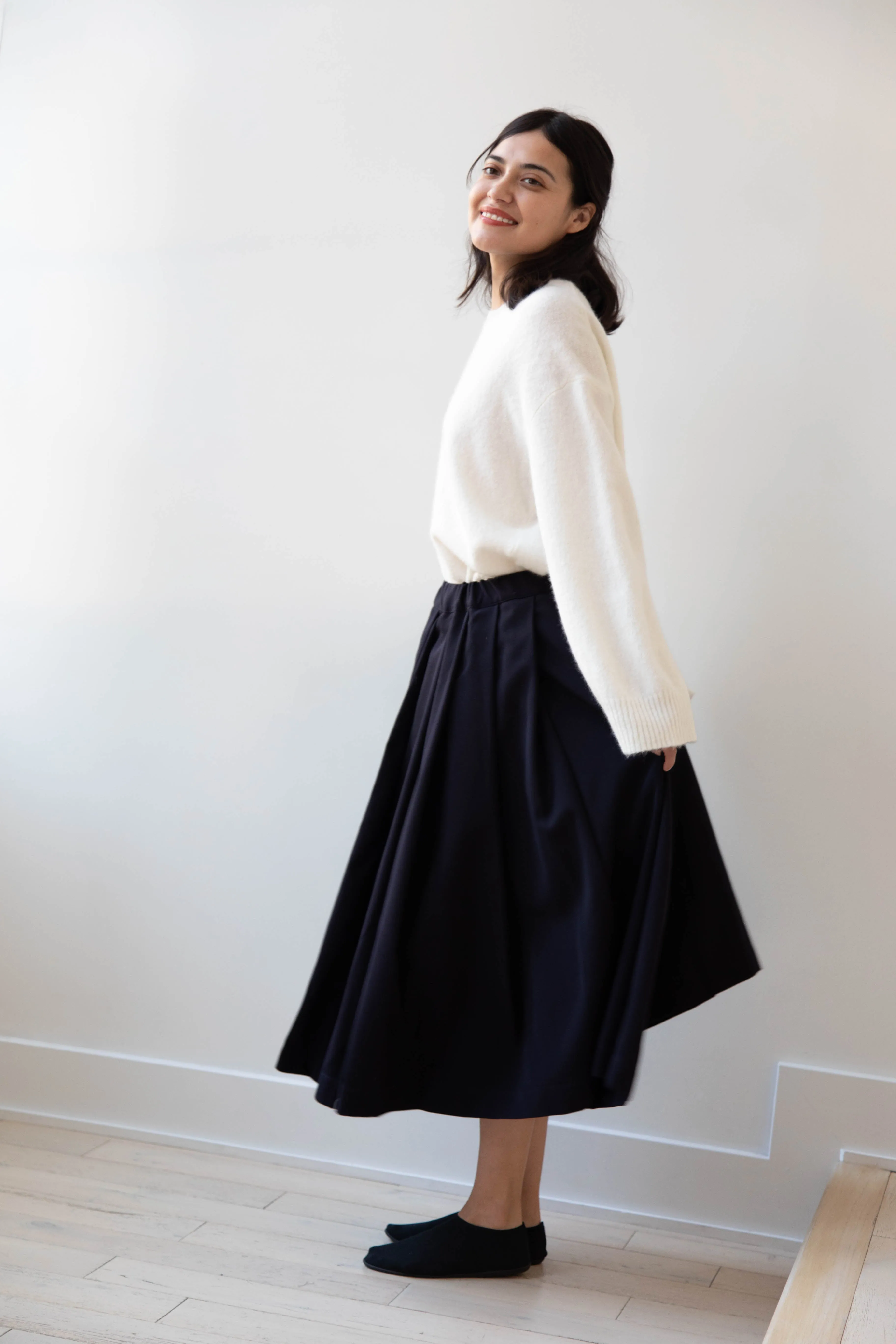 Bergfabel | Matilde Skirt in Navy Wool
