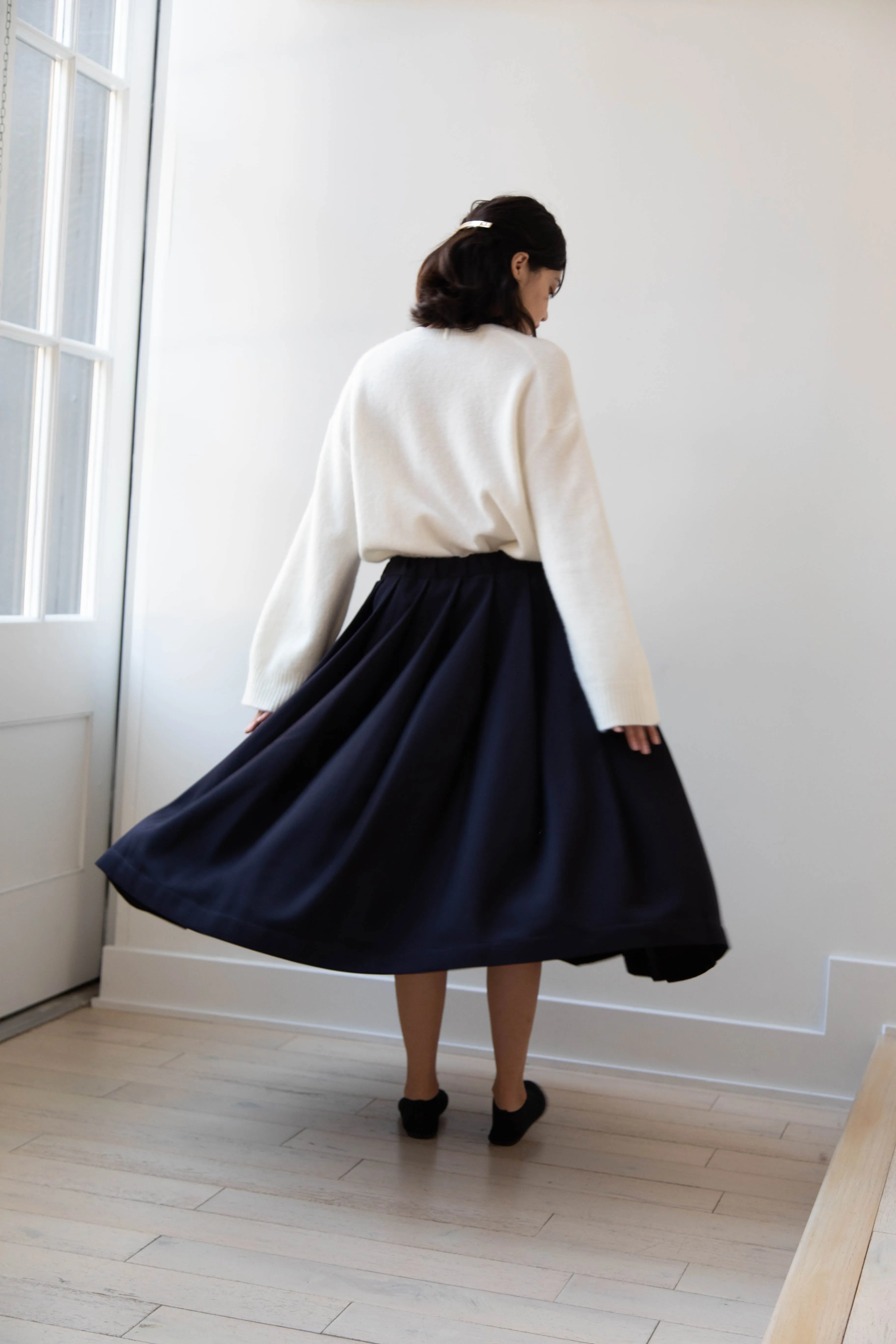 Bergfabel | Matilde Skirt in Navy Wool