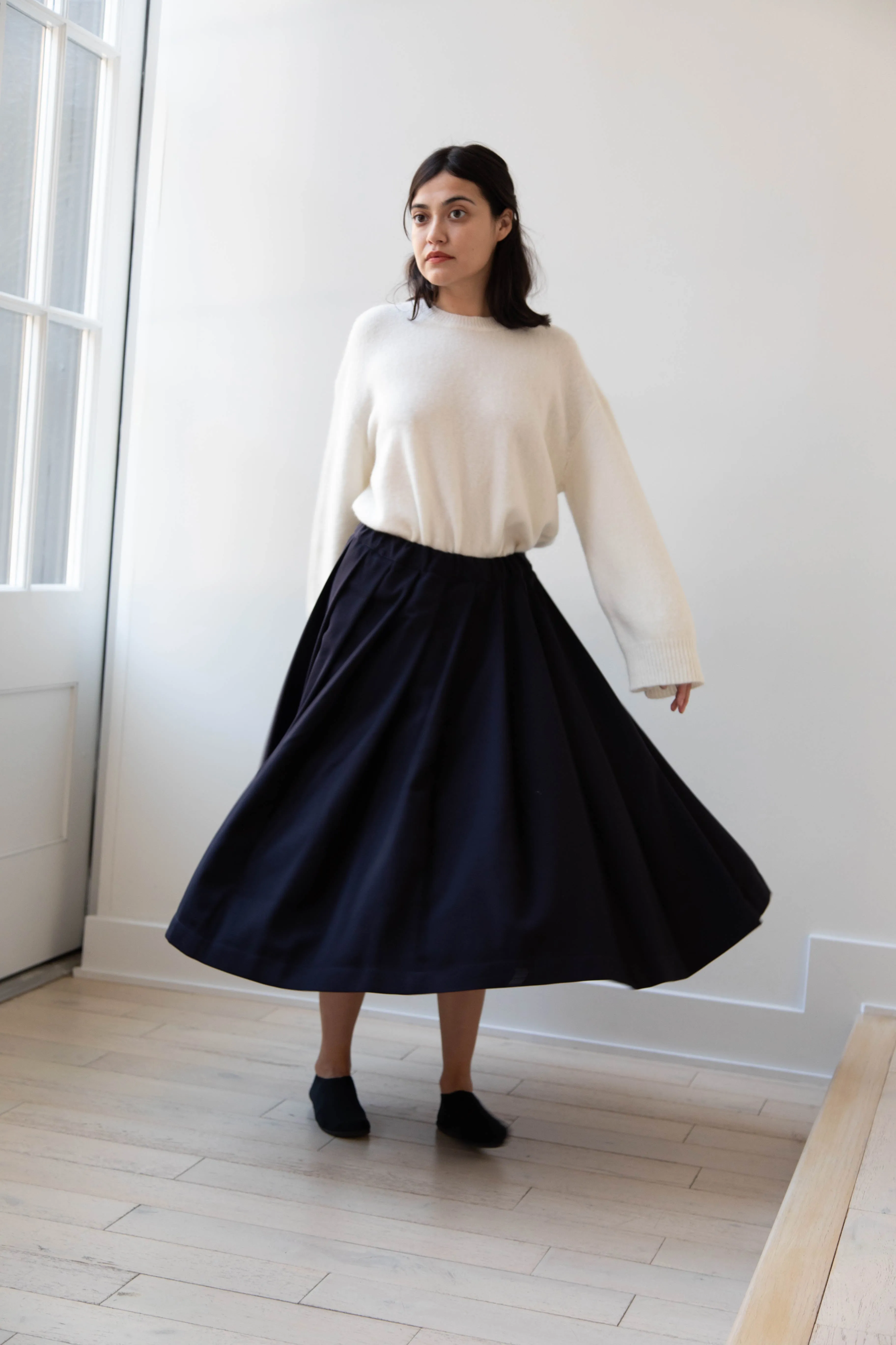 Bergfabel | Matilde Skirt in Navy Wool