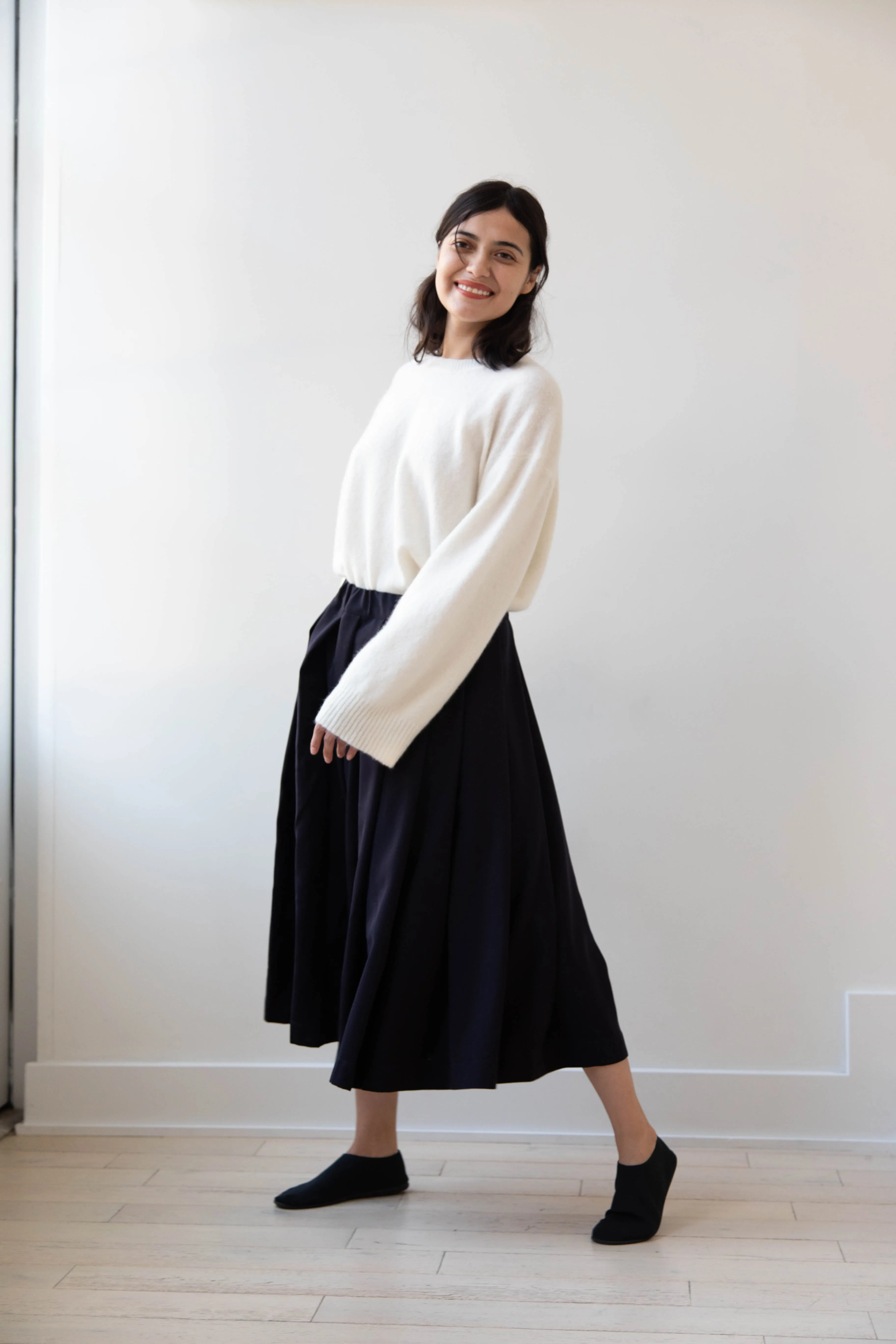 Bergfabel | Matilde Skirt in Navy Wool