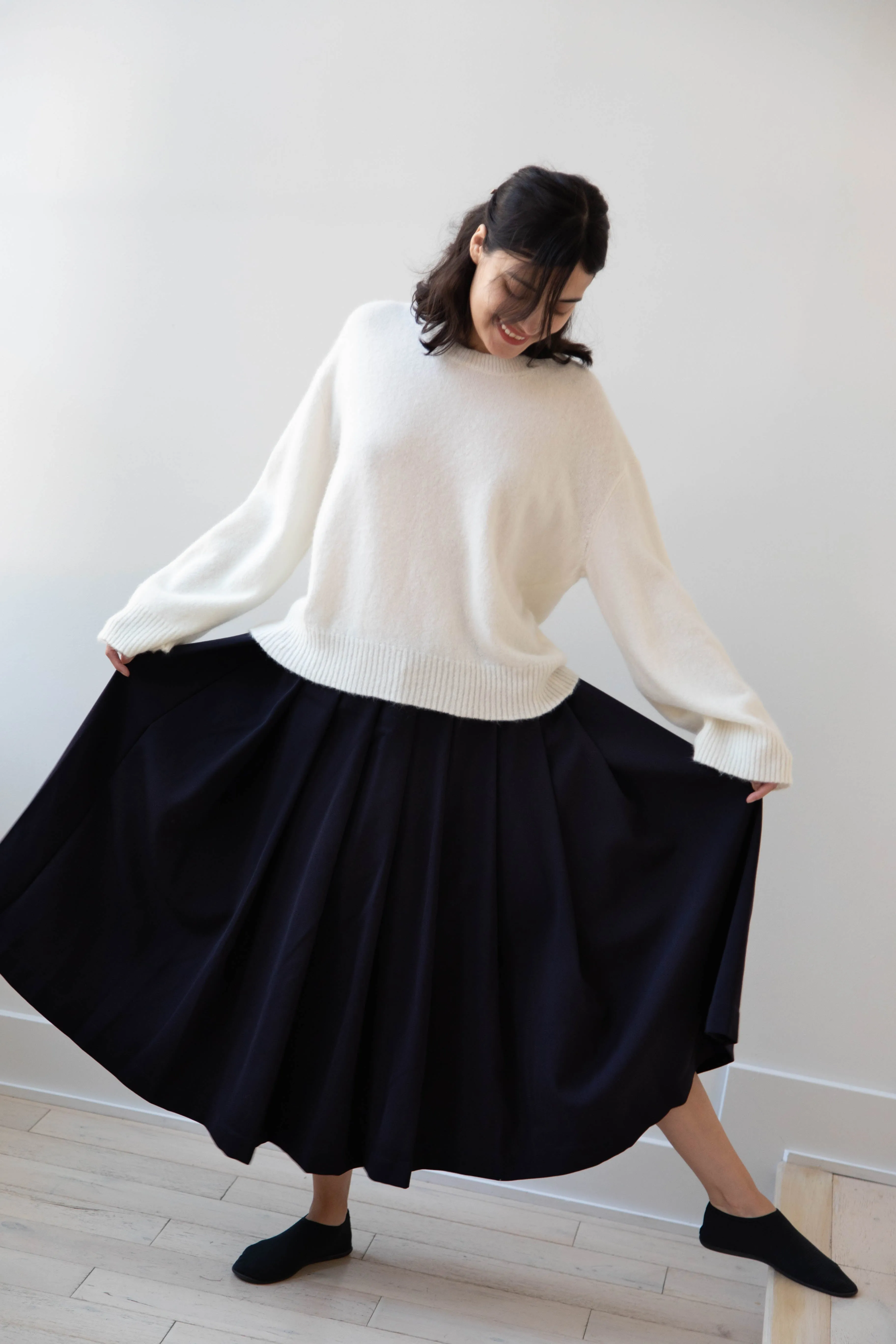 Bergfabel | Matilde Skirt in Navy Wool