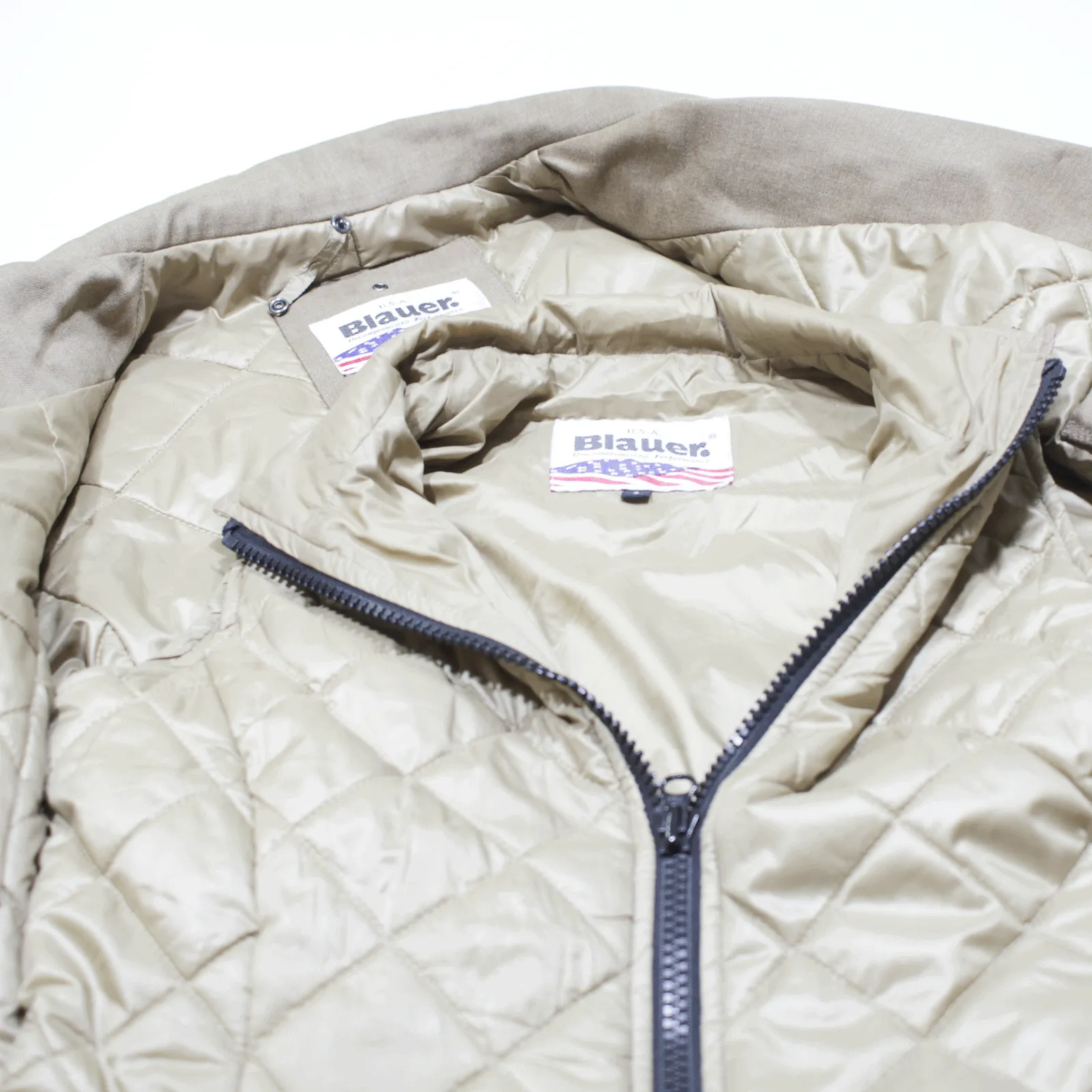 BLAUER USA Gilet Lined Pea Coat Beige Wool Womens S