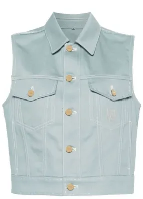 FF-motif denim gilet<BR/><BR/><BR/>