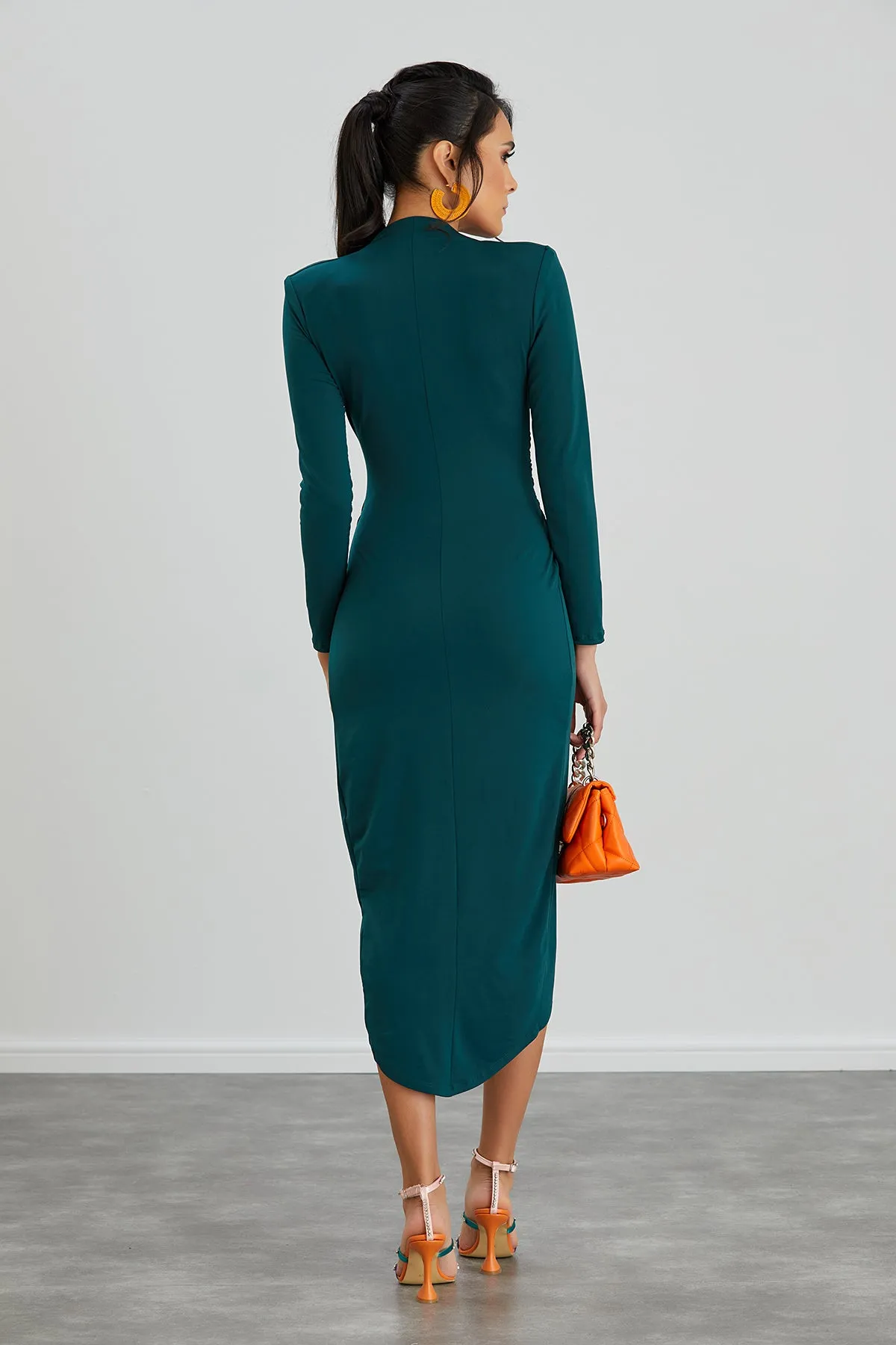 Forever Wrap Midi dress with front Slit
