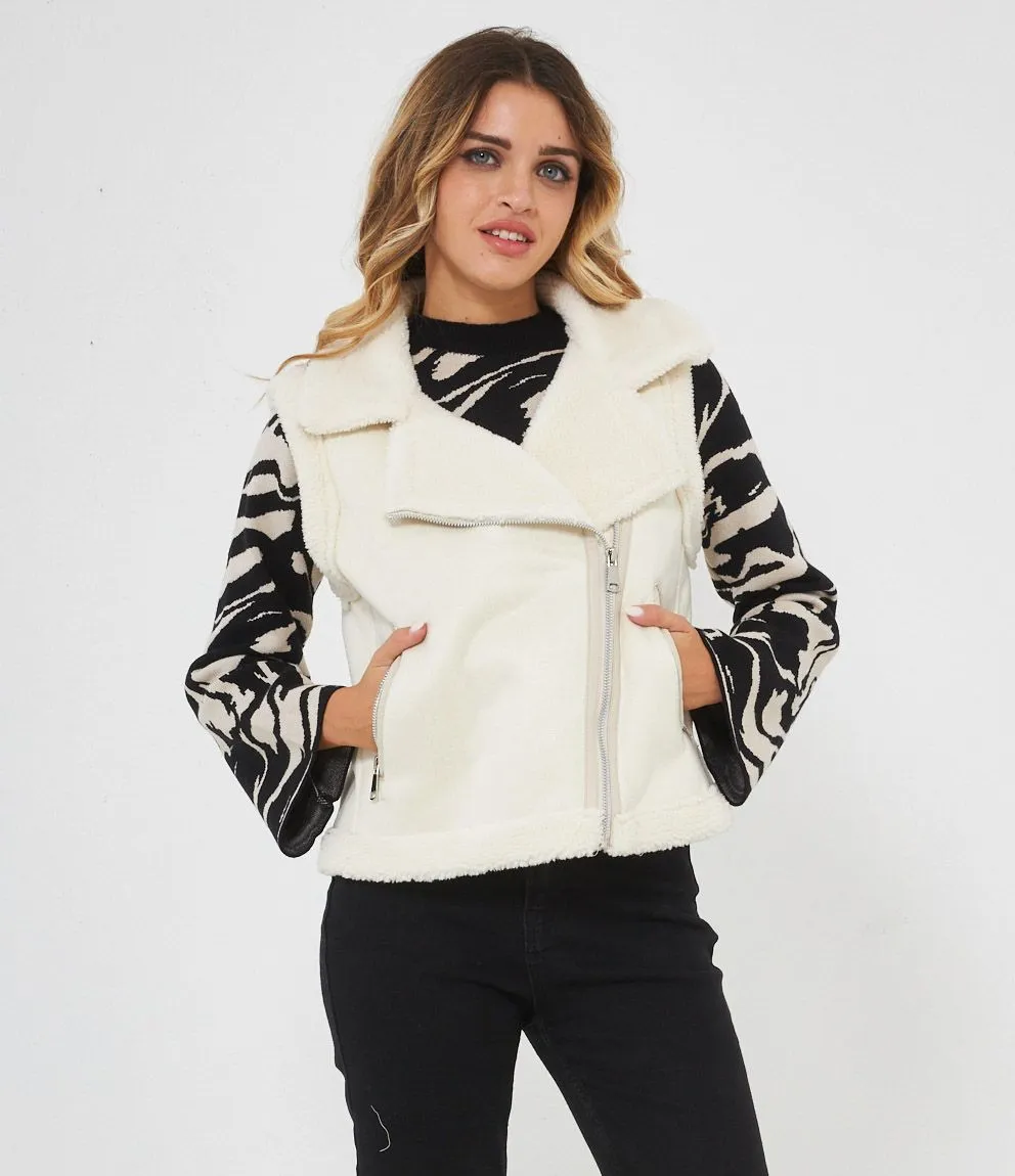 Gilet effetto camoscio