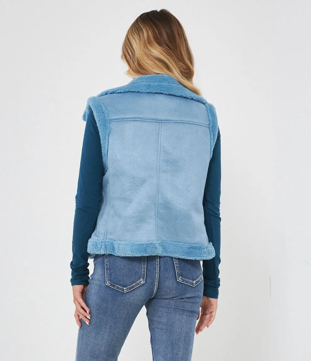 Gilet effetto camoscio
