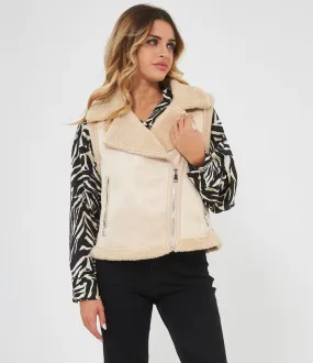 Gilet effetto camoscio