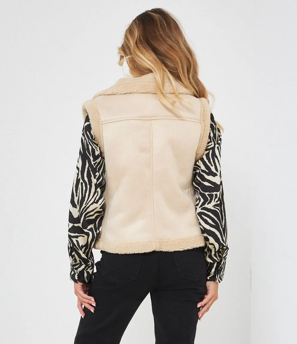 Gilet effetto camoscio