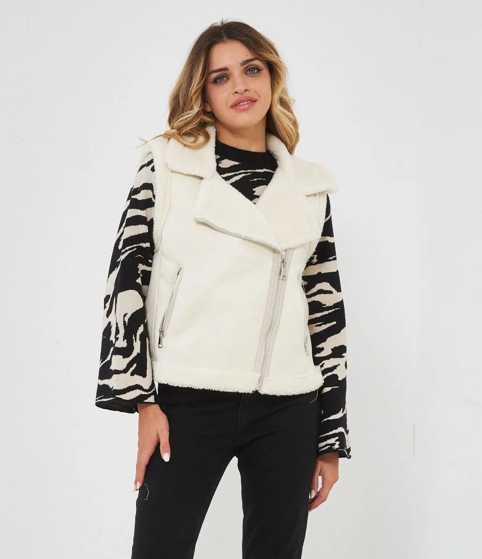 Gilet effetto camoscio