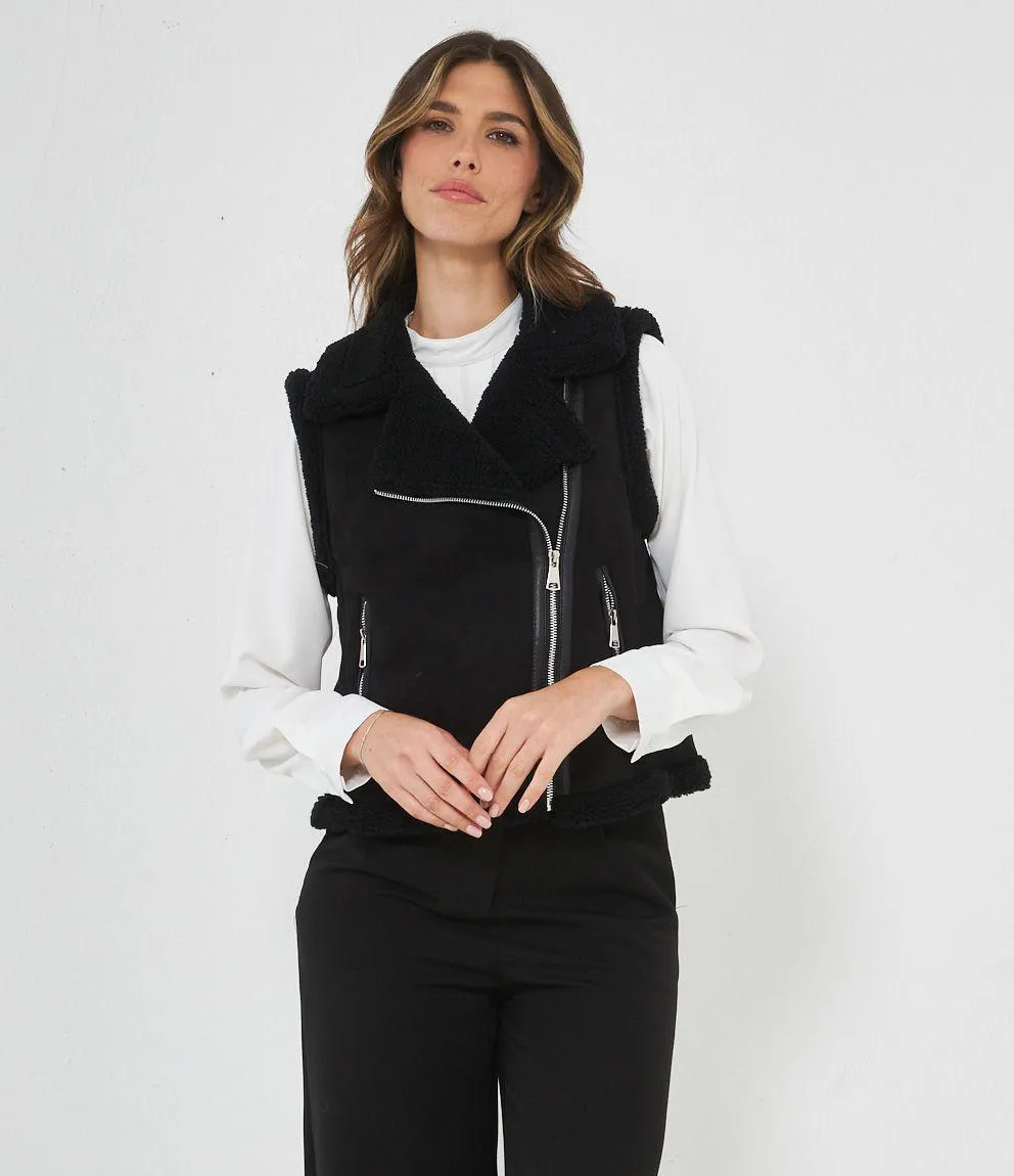 Gilet effetto camoscio