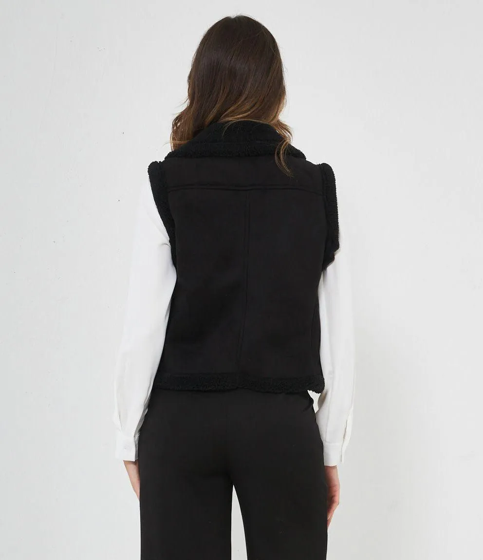 Gilet effetto camoscio