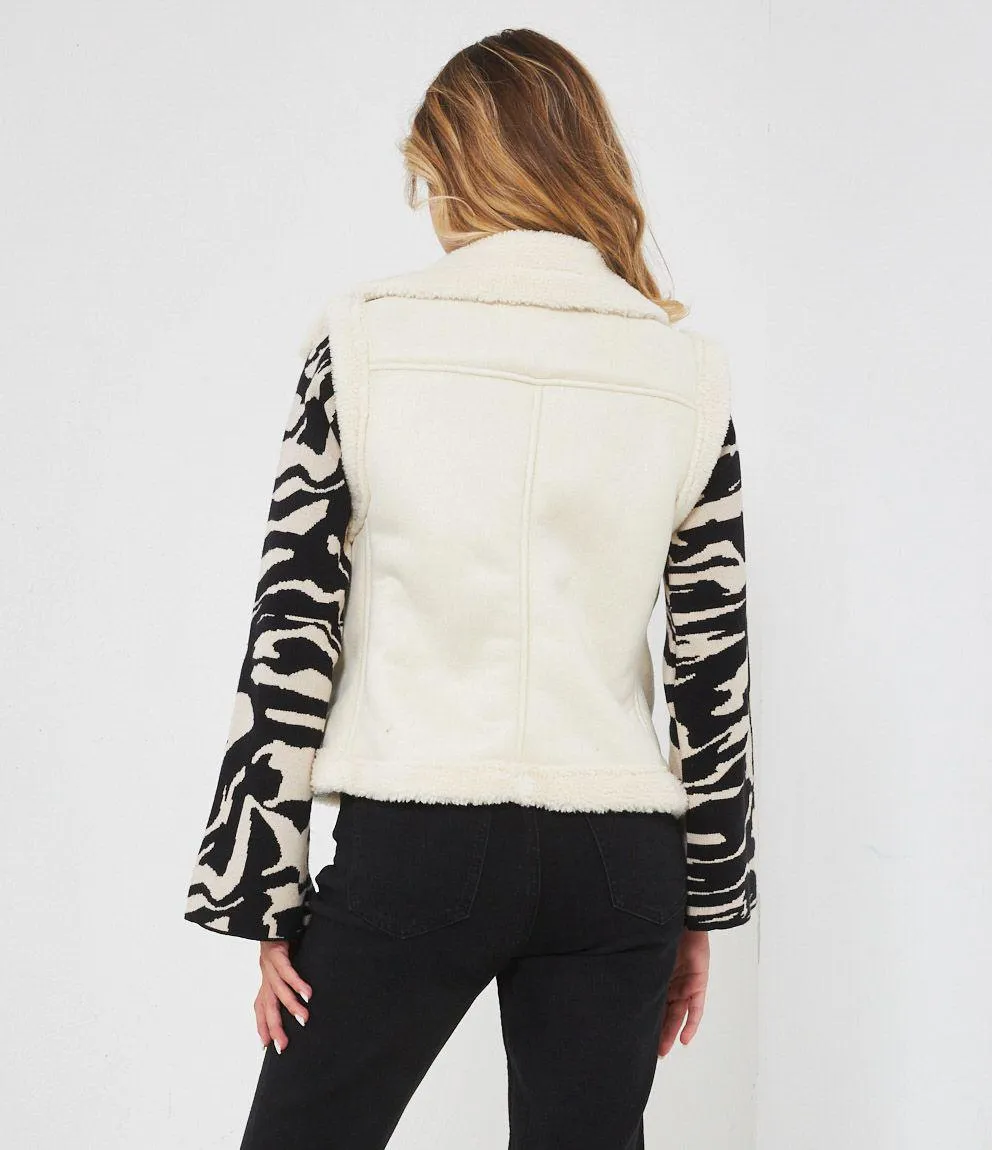Gilet effetto camoscio