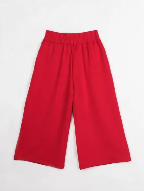 Girls Red Regular Culotte 12548