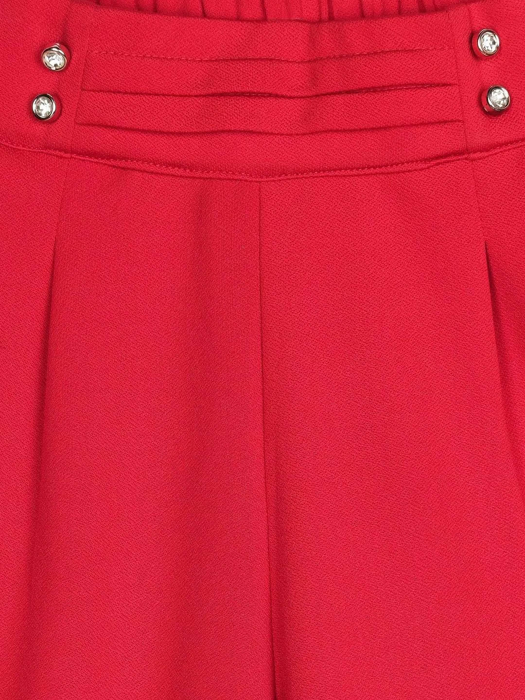 Girls Red Regular Culotte 12548
