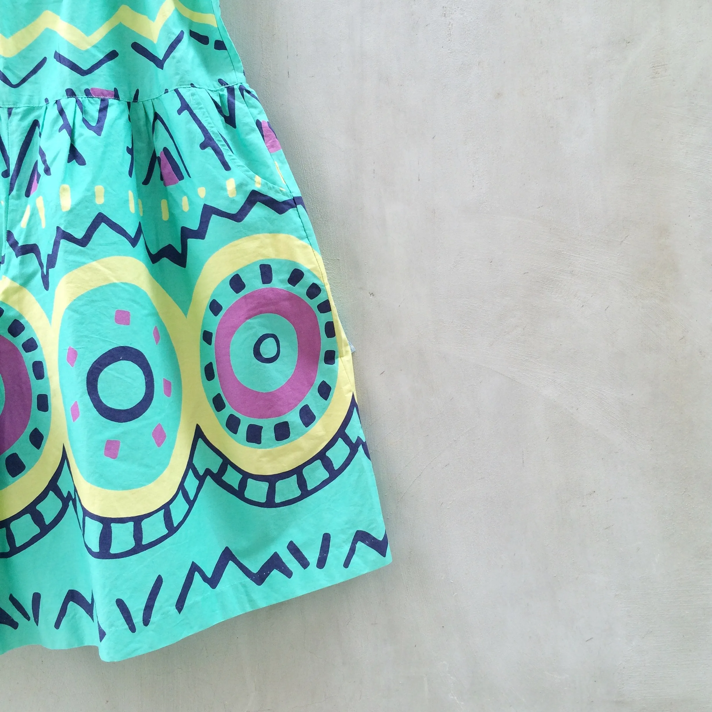 Happy Geometry | Vintage 1980s geometric pop art funk groove Graphic art Summer Romper culottes Jumpsuit with POCKETS