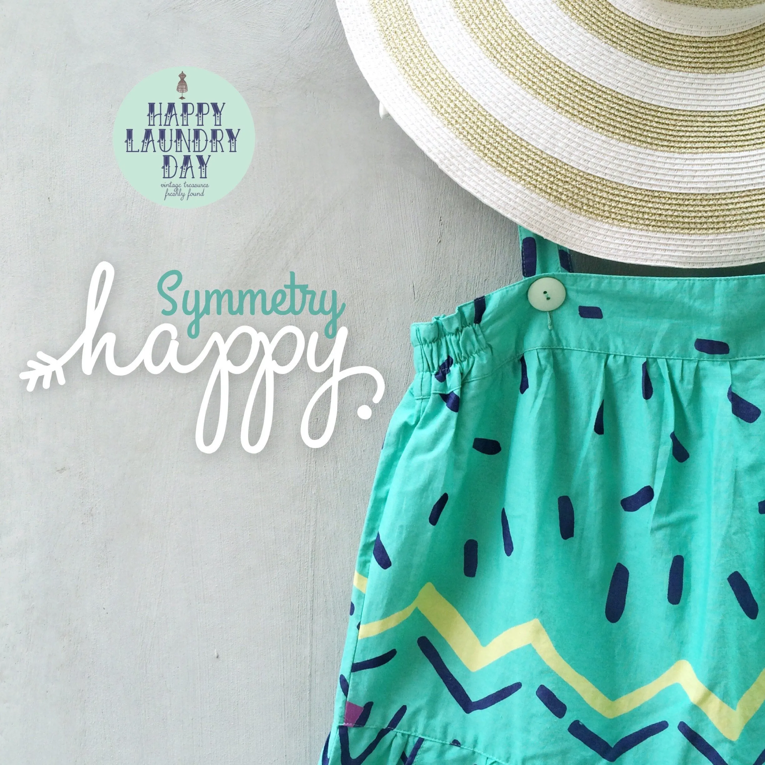 Happy Geometry | Vintage 1980s geometric pop art funk groove Graphic art Summer Romper culottes Jumpsuit with POCKETS