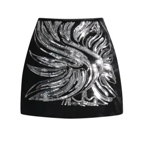 Hit Colro A Line Embroidery Skirts For Women High Waist Temperament Vintage Skirt Female Fashion Style Clothing