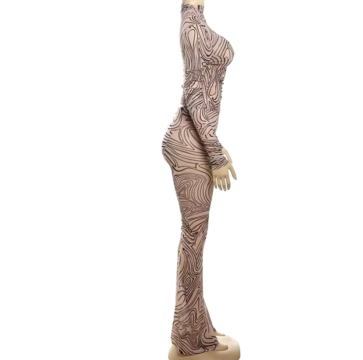 In Your City Mesh Zebra Two Piece Set