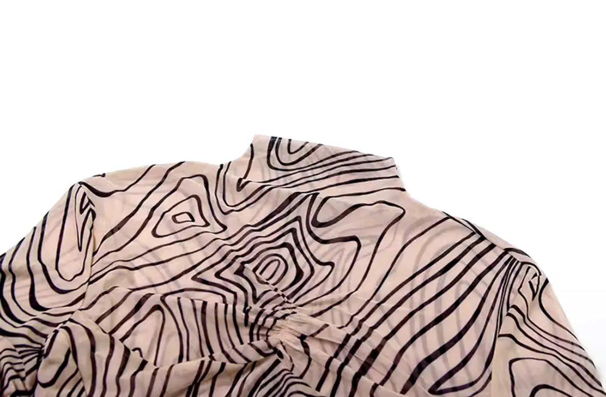 In Your City Mesh Zebra Two Piece Set