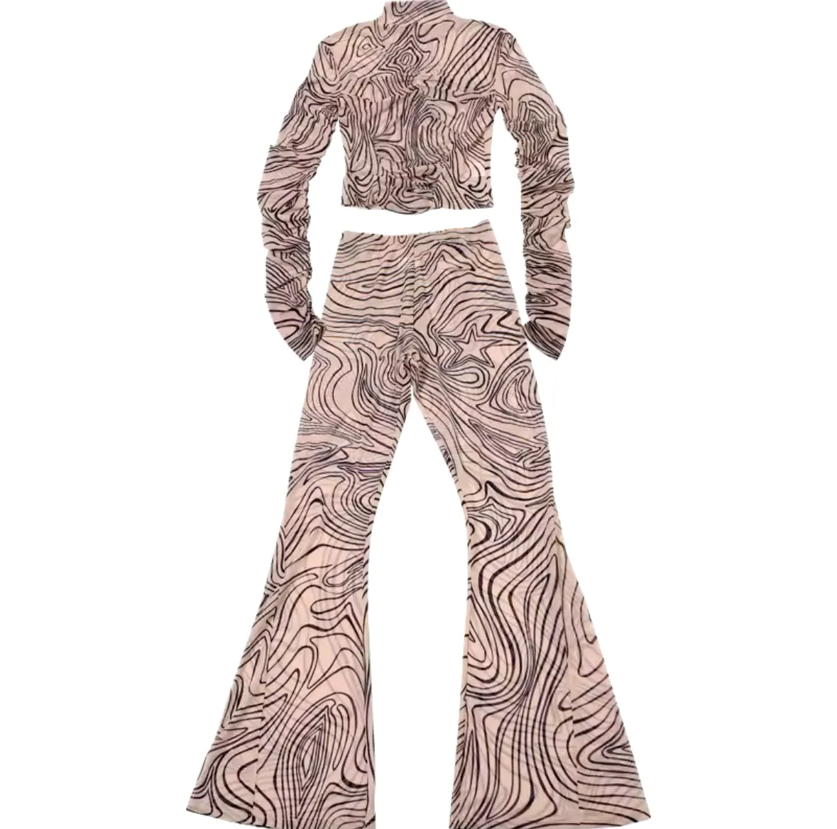 In Your City Mesh Zebra Two Piece Set