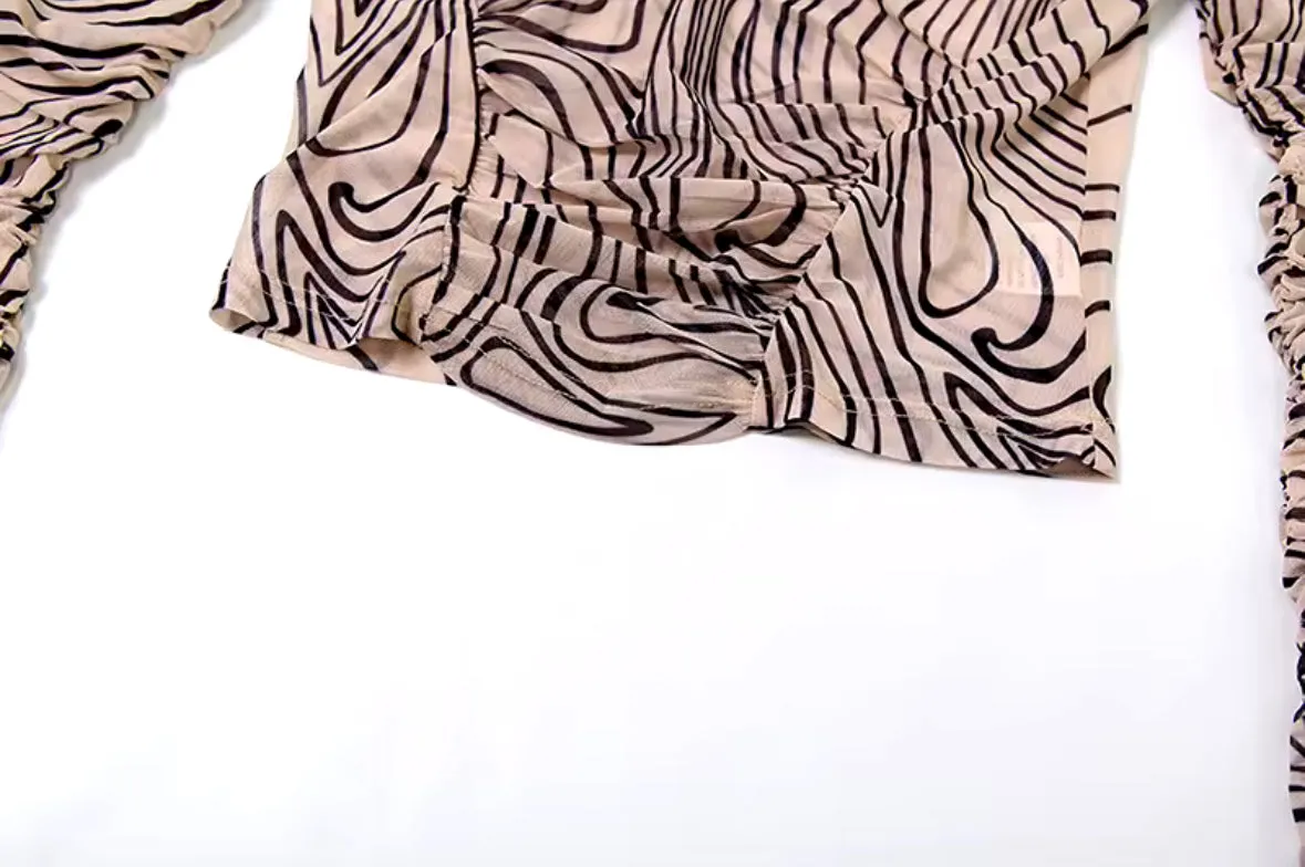 In Your City Mesh Zebra Two Piece Set