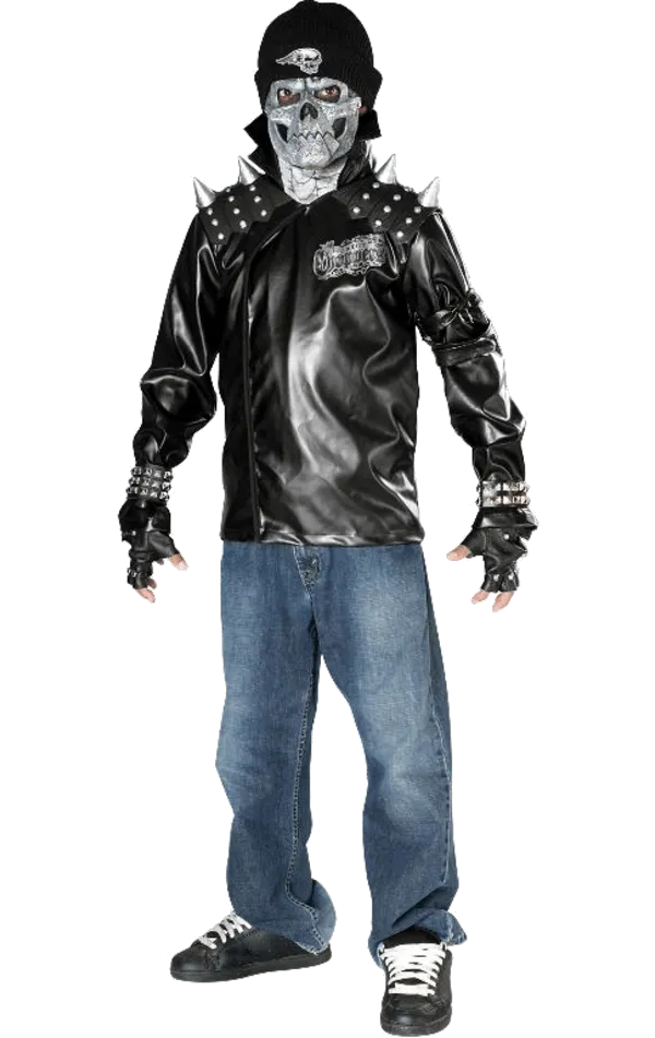 Kids Death Skull Biker Costume