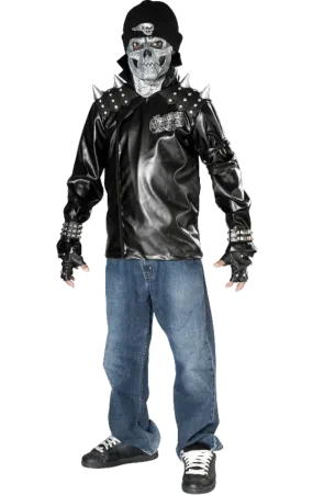 Kids Death Skull Biker Costume