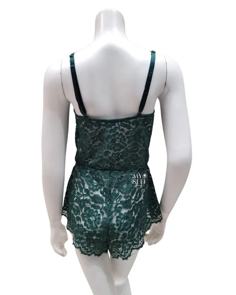 MAGNO2221 Congo Magnolia Lace Teddy Romper