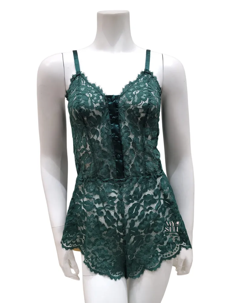 MAGNO2221 Congo Magnolia Lace Teddy Romper