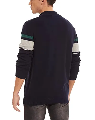 Men Striped Sweater Golf Pullover Mens Casual Sweater Turtleneck Shirts Multi-Color Striped Tops Winter Thermal Sweater Slim Fit Sweaters Polo Sweater Dark Grey Black