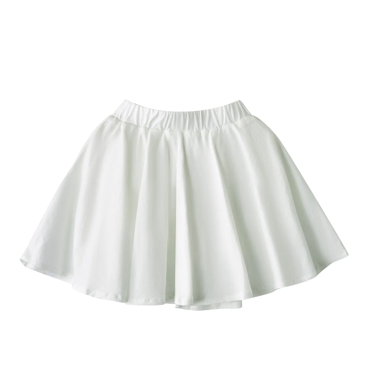 National Day NDP 2024 Red Top - Baby Kids Plain White Pleated Detail Skort Culottes Shorts Skirt 100% Cotton Bottom National Day Outfit