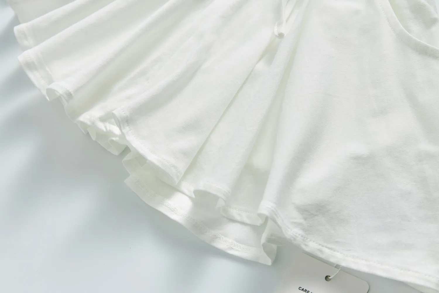 National Day NDP 2024 Red Top - Baby Kids Plain White Pleated Detail Skort Culottes Shorts Skirt 100% Cotton Bottom National Day Outfit