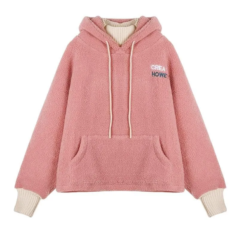 "GREAT HOWEVER" 2-in-1 Teddy Hoodie