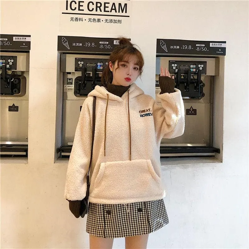 "GREAT HOWEVER" 2-in-1 Teddy Hoodie