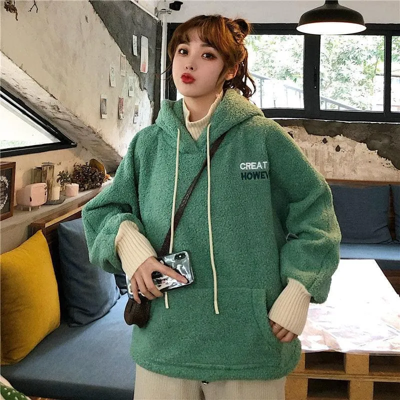 "GREAT HOWEVER" 2-in-1 Teddy Hoodie