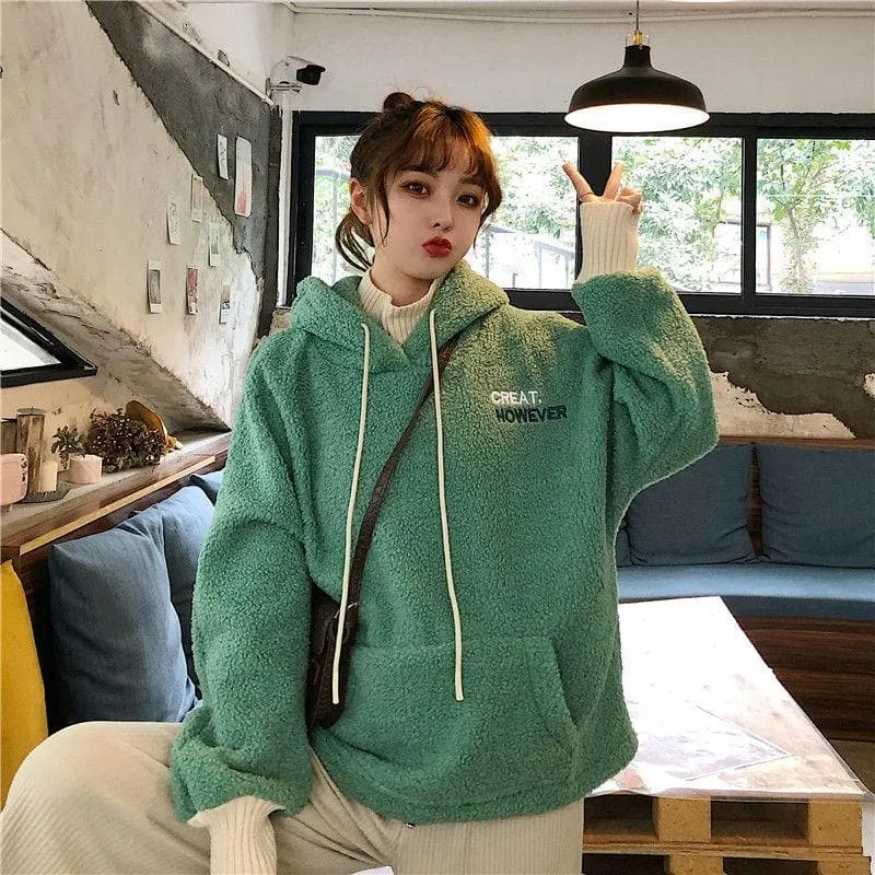 "GREAT HOWEVER" 2-in-1 Teddy Hoodie