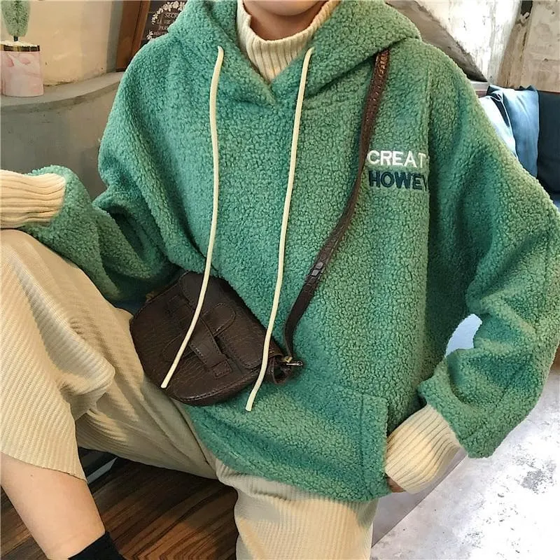 "GREAT HOWEVER" 2-in-1 Teddy Hoodie