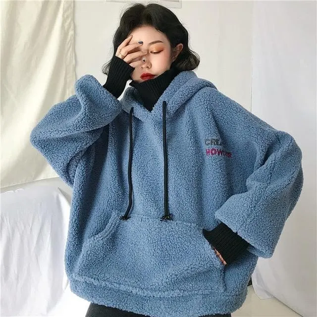 "GREAT HOWEVER" 2-in-1 Teddy Hoodie
