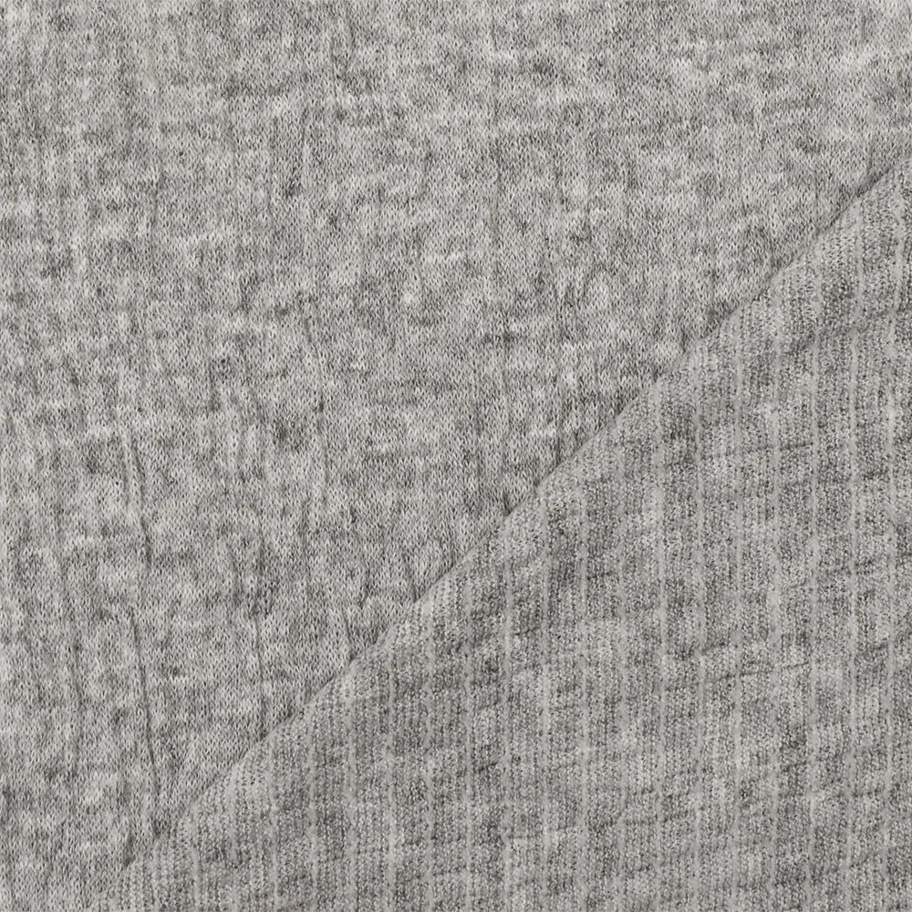 Static Gray Crinkle Stretch Rayon Jersey Knit Fabric
