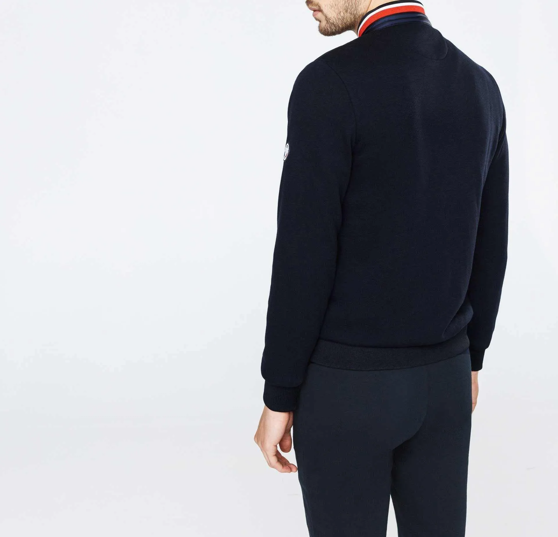 Sweat pull zippé col teddy marine "Swneo"