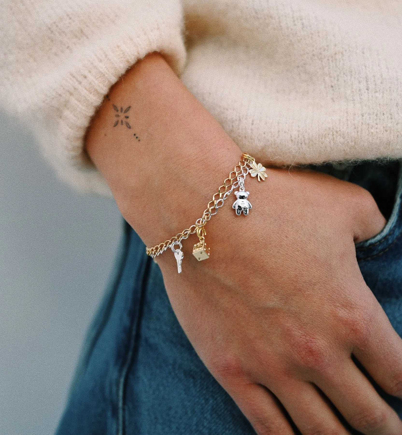 Tiny Teddy Charm 14K