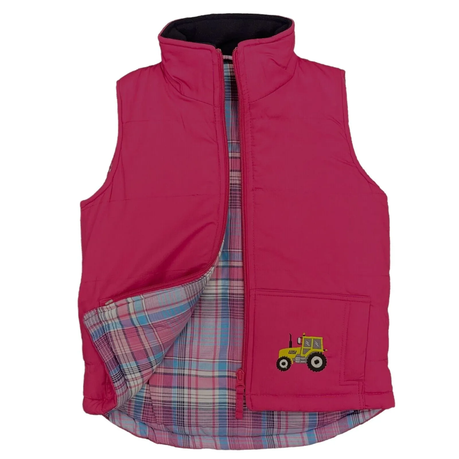 Unisex Kids Embroidered Tractor Pony Pheasant Padded Gilet