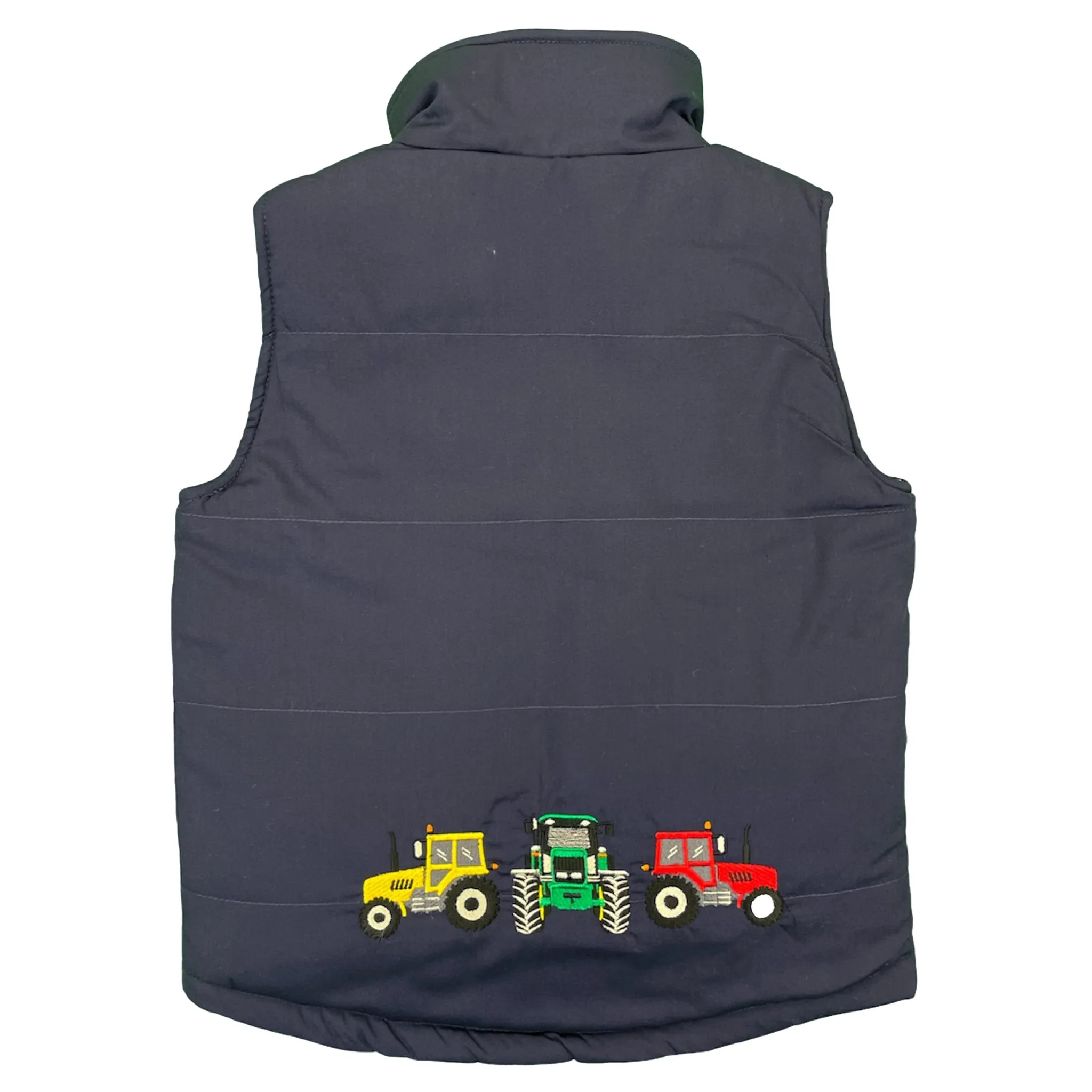 Unisex Kids Embroidered Tractor Pony Pheasant Padded Gilet